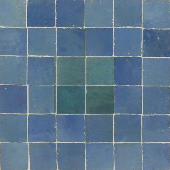 Mosaic House Moroccan tile Rceef 2-28 Custom Light Blue Teal  zellige, mosaic, zellij, field, pattern, glaze, simple, classic, grid, squares 